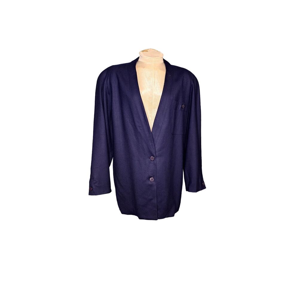 Christian Dior womens navy blue blazer size‎ 12 purple lining